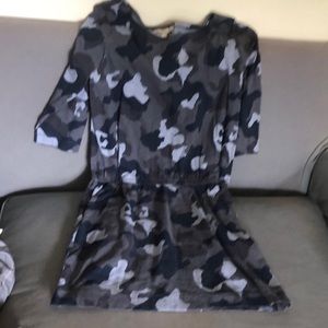 Camo knit dress grey and black